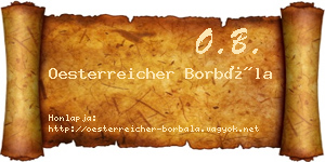 Oesterreicher Borbála névjegykártya
